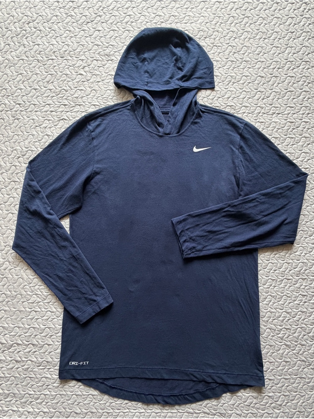 Nike Dri-FIT Men’s Medium Blue Hooded Long Sleeve Training Running Shirt